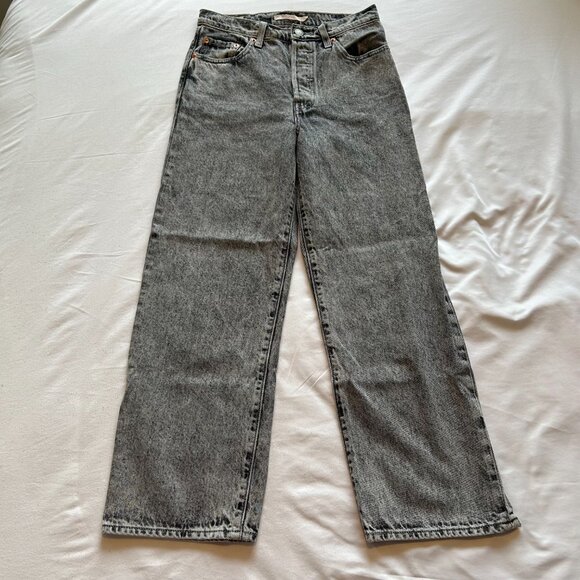 Levi's Ribcage Straight Ankle Jeans - 26 - Moon Landing Grey - Picture 3 of 9